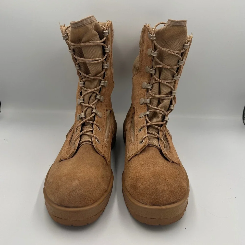 Belleville 390DES Hot Weather Tan Suede Military Combat Boots Mens 6.5 R Vibram